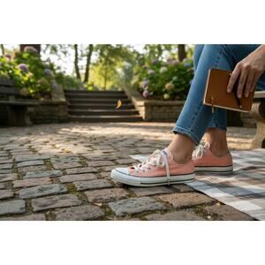 Converse All Star Low Top Pink Canvas Sneakers Womens